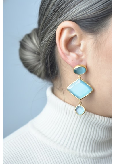 Kadir Jewellery 22 Ayar Altın Kaplama Kadın Sallantılı Küpe -el İşçiliği Ve Hipoalerjenik Küpe çok renkli 90853257