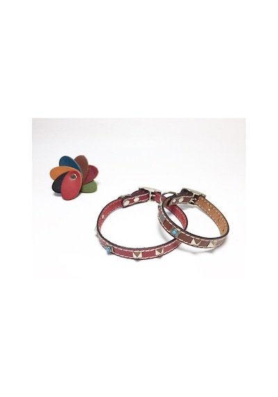 Lino Aksesuarli Köpek Boyun Tasması 15 MMx30 CM Bordo - Kahverengi