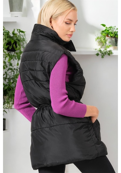 Z6747 Dewberry Bayan Yelek-düz Siyah Düz Siyah