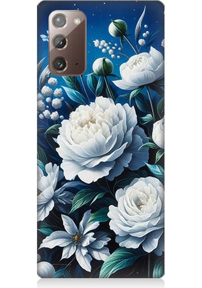 Samsung Galaxy Note 20 Uyumlu Yıldız Gibi Açan Çiçekler Desenli Silikon Kılıf Çok Renkli