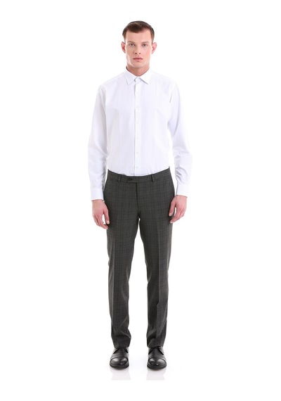 Hatemoğlu Mavi Slim Fit Baskılı Pamuklu Slim Yaka Uzun Kollu Klasik Gömlek Mavi