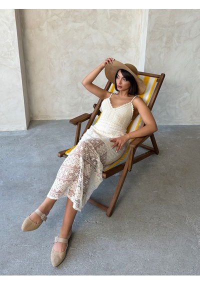 Verymoda Dantel Elbise D2605 Taş