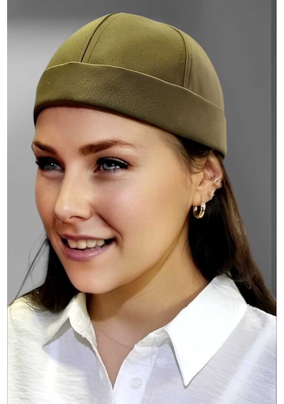 Unisex %100 Pamuklu Docker Şapka Haki
