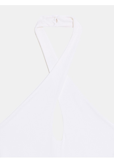 DİLVİN 21267 Halter Top-ekru