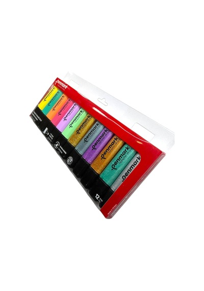 Fosforlu Kalem 12 Li Asetat Karışık Renk 6 Pastel + 6 Simli Hs-505-12ps 709696 Çok Renkli