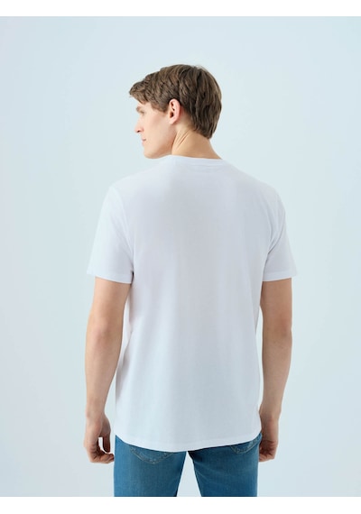 Loft Regular Fit Beyaz-yeşil Erkek T-shirt Lf2040075 Beyaz - Yeşil