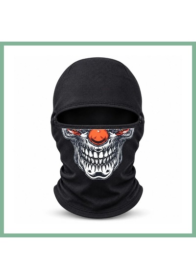Bşkvirgo Unisex Şık Palyaço Desenli Balaklava Kışlık Tam Yüz Maske Termal Nefes Alan Esnek Kask Altı Boyunluk Bsk2026 Siyah