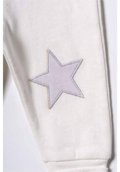Babycosy Organic Wear %100 Organik Pamuk,2 Li Bebek Patikli Alt,pijama Seti Yıldız Detaylı,bebek Ve Yenidoğan Serisi Gri