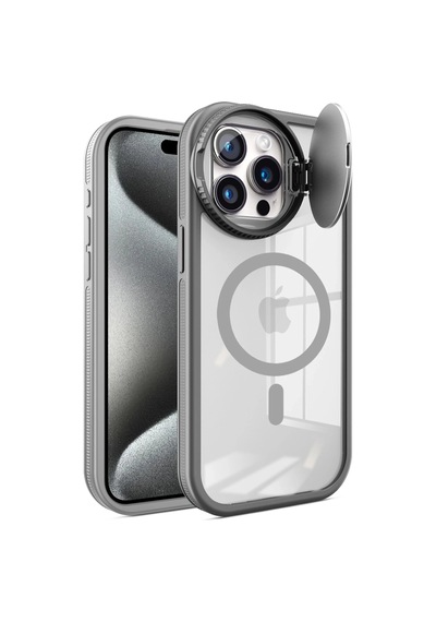 Newface - 312 - İphone 15 Pro Max Kılıf Teleskop Lens Magsafe Silikon Kapak - - Edntrend - Titan Gri