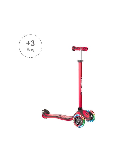 Globber Primo Plus Işıklı Scooter - Kırmızı Kırmızı