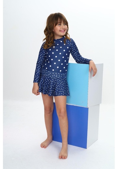 Lolliboomkids Kız Çocuk Lacivert Renk Puantiye / Polkadot Uzun Kollu Tayt Etekli 2 Parça Mayo / Bikini Takımı Ekru-lacivert Ekru - Lacivert Lolliboomkids Kız Çocuk Lacivert Renk Puantiye / Polkadot Uzun Kollu Tayt Etekli 2 Parça Mayo / Bikini Takımı Ekru-lacivert Ekru - Lacivert