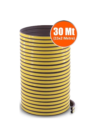 Tr Kapı Pencere Bandı Fitili Yapışkanlı Soğuk Izolasyon Bant 15 Mt X 2 Kanal Toplam 30 Metre Diğer