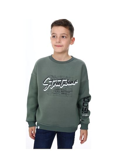 Toontoy Kids Toontoy Erkek Çocuk Oversize Bisiklet Yaka Düşük Omuz Baskılı Sweatshirt - 2 İplik Yeşil Toontoy Kids Toontoy Erkek Çocuk Oversize Bisiklet Yaka Düşük Omuz Baskılı Sweatshirt - 2 İplik Yeşil