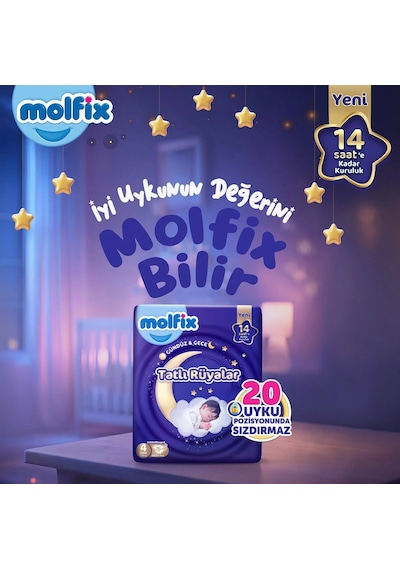 Molfix Tatlı Rüyalar Bebek Bezi 5 Beden 11-18 Kg Junior 290 Adet 5 Numara