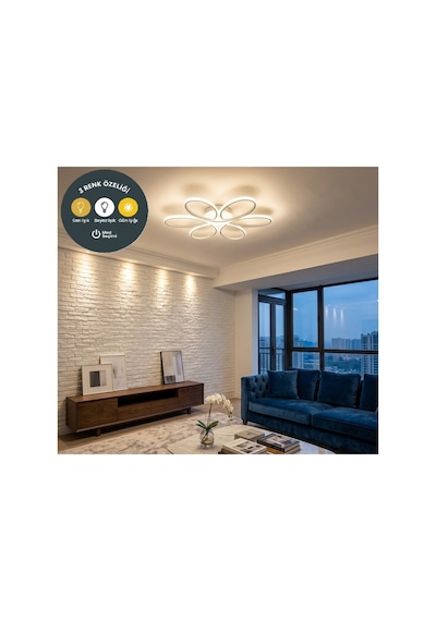 3 Renkli Sarkıt Yonca 6 Lı Eskitme Salon Mutfak Çocuk Odası Yemek Masası Ve Antre İçin Modern Led Altın