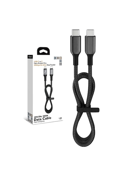 100w Type-c To Type-c Örgülü Hızlı Şarj Ve Veri Aktarım Kablosu / 1.2 Metre / 20v/5a Diğer