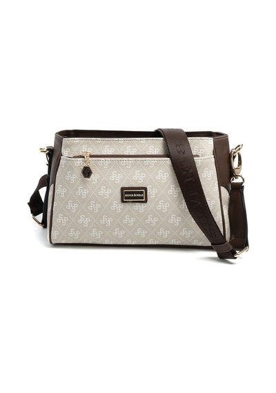 Silver Polo Sp1273 Kadın Çapraz Çanta Monogram Taş-kahve
