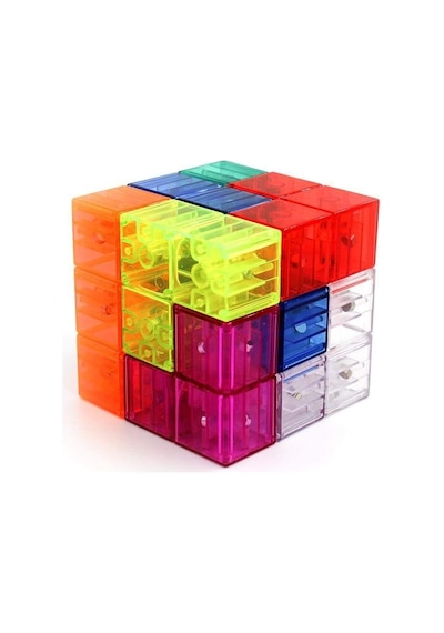 Manyetik Küp Blok 7 Parça Şeffaf Renkli Zeka Ve Stem Yapı Oyuncağı 54 Kartlı 6 X 6 X 6 Cm