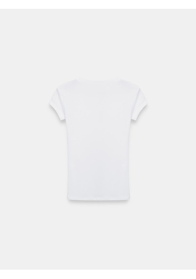 Dilvin 32799 V Yaka Top-beyaz