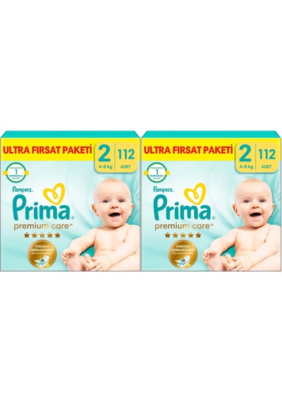 Prima Premium Care Bebek Bezi Beden:2 4-8 Kg Mini 224 Adet 2 Numara