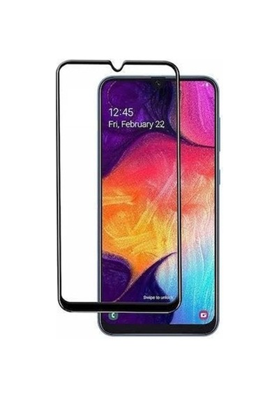Samsung Galaxy Uyumlu A20 Siyah 5D Tam Kaplayan Ekran Koruyucu Cam