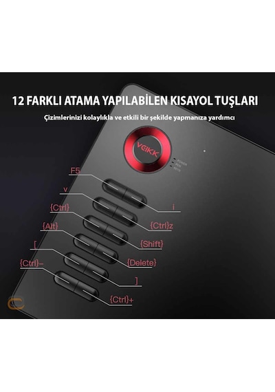 Veikk A15 8192 Levels Zoom Uyumlu 5080LPI Grafik Tablet + Kalem