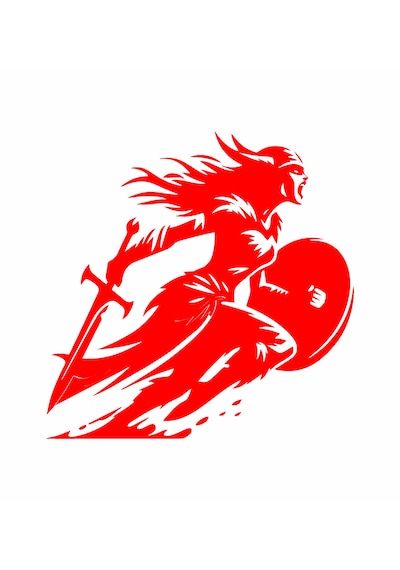 Viking Savaşcı Sticker - Araba Oto Motosiklet Karavan Cam Laptop Sticker - 00354 30x30 Cm