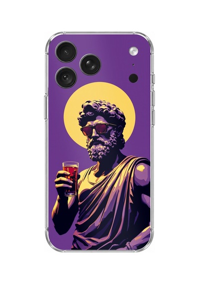 İphone 18 Pro Uyumlu Olimpos'tan Bir Yudum Mutluluk Baskılı Silikon Kılıf