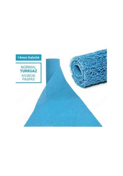 Berika Pls Sk006465 Turkuaz Kıvırcık Paspas 100 Cm 14 Mm 1 Metre Turkuaz