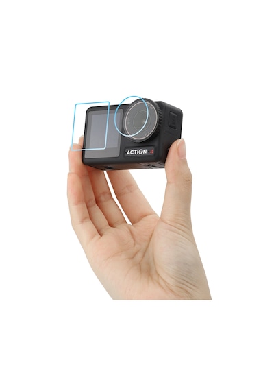 Dji Osmo Action 4 ve 3 Ekran Koruyucu 9h Ön , Arka Ekran Ve Lens