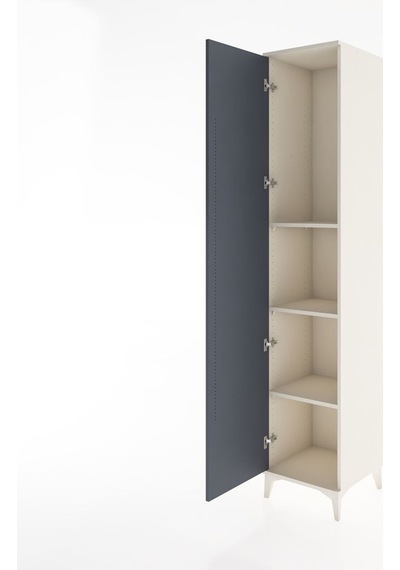 Hyperion Dolap 3 Raflı Tek Kapaklı 44x44x221 Aytaşı-antrasit Aytaşı
