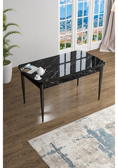Canisa Concept Han Serisi, 70x114 Açılabilir Mdf Siyah Mermer Desen Mutfak Masası Masa Siyah Mermer Desen Canisa Concept Han Serisi, 70x114 Açılabilir Mdf Siyah Mermer Desen Mutfak Masası Masa Siyah Mermer Desen