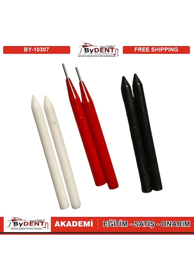 Pdr Boyasız Göçük Düzeltme Kalemi Damar Kırma 6 Lı Set 4 Plastik 2 Metal Uçlu