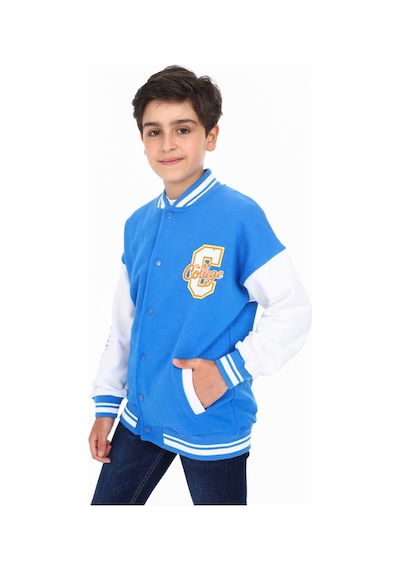 Toontoy Kids Toontoy Erkek Çocuk Baskılı Kolej Hırka Saks
