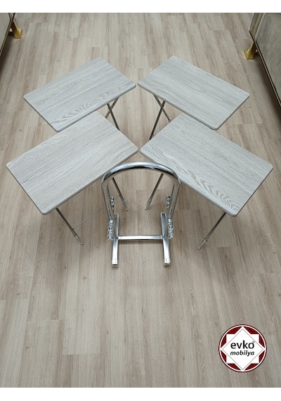 Çanta Zigon Sehpa,4'lü Sehpa, Zigon Sehpası, Mdf Mebran - Cordoba