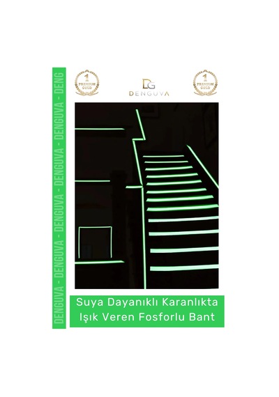 Karanlıkta Işık Veren Yansıyan 12 Metre Fosforlu Yeşil Şerit Bant Kendinden Yapışkan Reflektör Bant