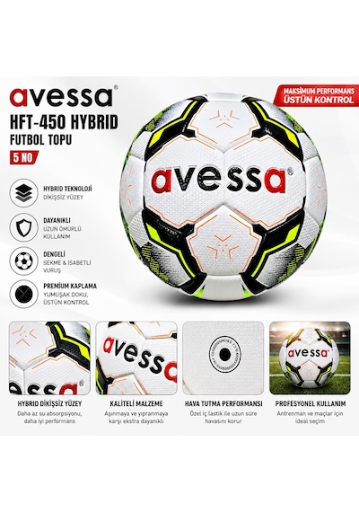 Avessa Hft-450 Hybrid Futbol Topu No5 Çok Renkli