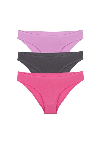 Sensu Kadın Düz Slip Model Külot 3'lü Paket Set Kt1105 Renkli