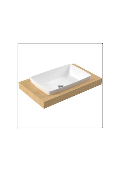 Serel - Rita Tezgah Üstü Batarya Delikli Lavabo Beyaz, 40x60 Cm Slim Kenar - Rt30txs110h Diğer