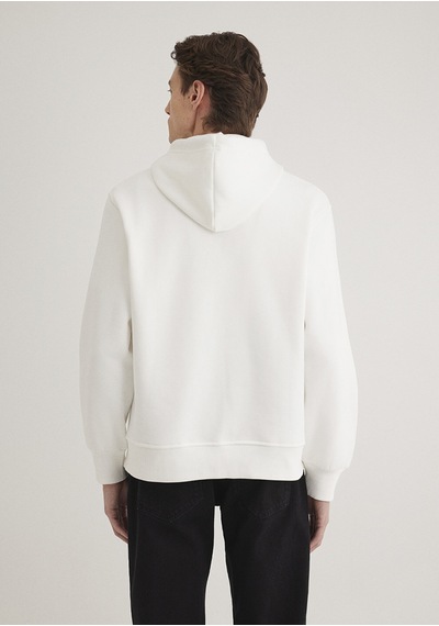 Mavi - Mavi Logo Nakışlı Kapüşonlu Beyaz Sweatshirt 065809-34519