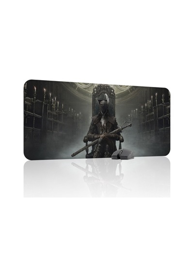 Bloodborne Kaymaz Dikişli Kauçuk Oyuncu Mousepad V1 - 90x40 Xxl Gaming Mouse Pad Fare Altlığı