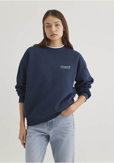 Mavi - Mavi Logo Baskılı Lacivert Sweatshirt 1611656-82454