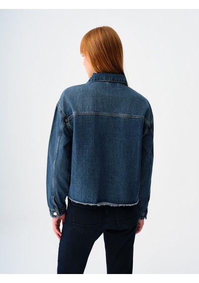 Oversize Fit Kadın Ceket Denim