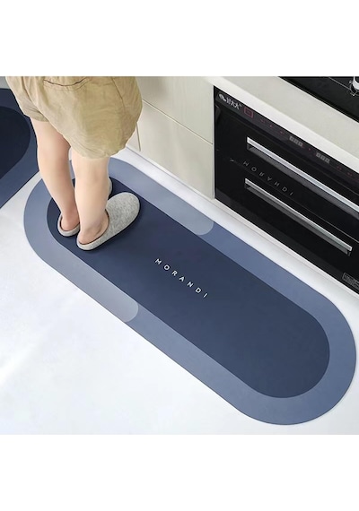 Toptan Sihirli Paspas Banyo Paspası Su Emici Mutfak Koridor Paspas Kaymaz Tabanlı 40cm - 120cm Yuvarlak Siyah