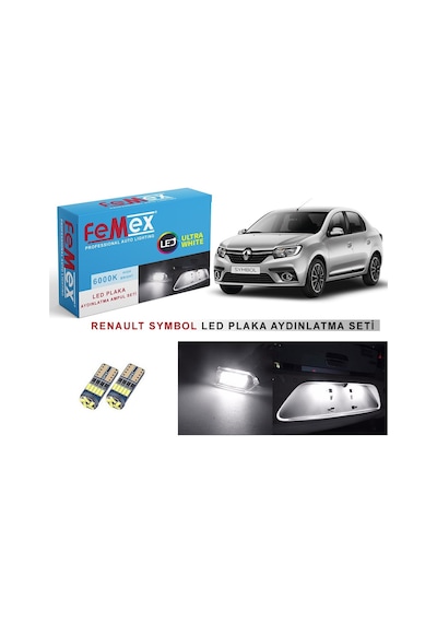 Renault Symbol Led Plaka Aydınlatma Ampul Seti Femex Parlak Beyaz