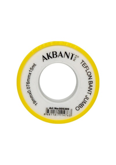 Akbant 505305 Jumbo Geniş Teflon Bant 19mm X 0 076mm X 15mt