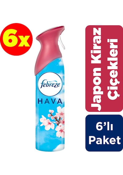 Febreze Hava Ferahlatıcı Sprey Japon Kiraz Çiçekleri 6 x 300 ML