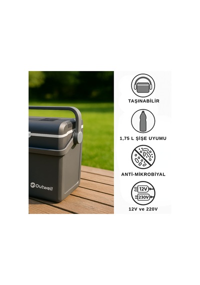 Outwell Eco Prime 24l-12v/230v Portatif Buz Dolabı Gri