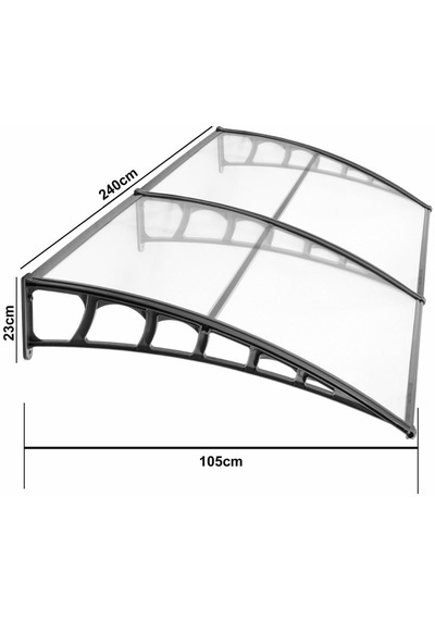 Lupın Kapı Pencere Üstü Pratik Sundurma 105x240 - Şeffaf