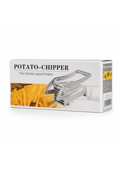 Go İthalat Patato-chıpper Manuel Patates - Sebze Dilimleme Makinesi Komple Metal Üstten Kollu Gümüş